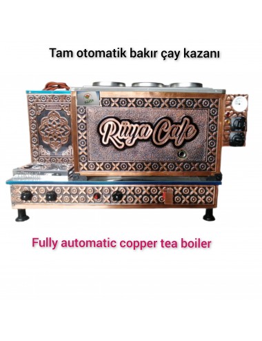 Kişiye Özel Yazılı Veya Logolu Bakır Çay Kazanı Tam Otomatik CE ve GAZMER Açılış Onaylı Gaz Koku Algılama ve Kesme VENTİL Sisitemi Çay Ocağı Kazanı
