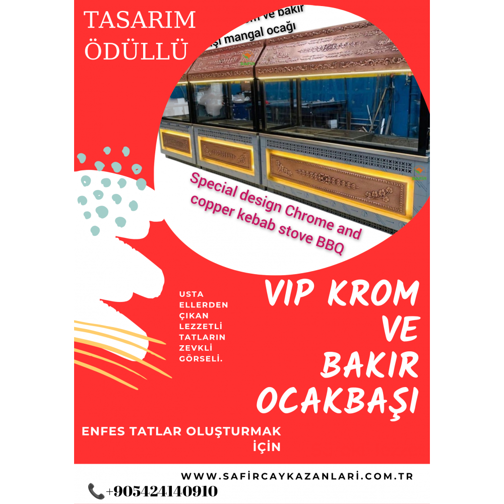 SAFİR KONSEPT VIP OCAKBAŞI - ÖZEL TASARIM VIP KEBAP OCAĞI - PASLANMAZ KROM BAKIR OCAKBAŞI SAFİR KONSEPT DİZAYN.