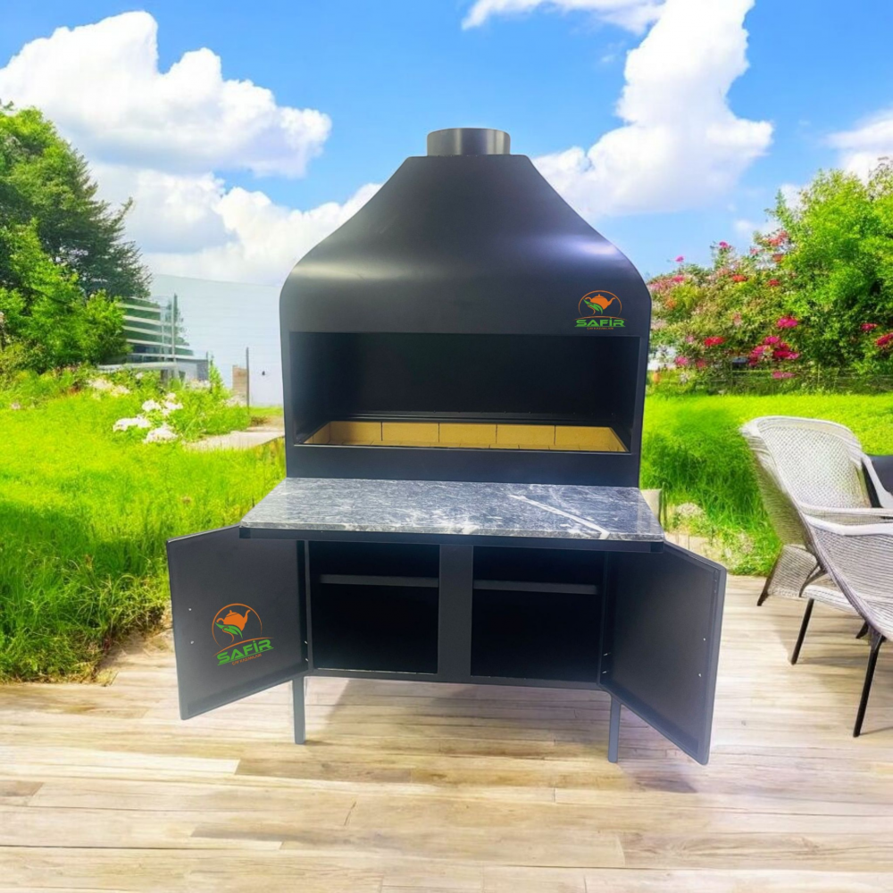 KROMAT SİYAH SAFİR BARBEKÜ SETİ TAM OPTİMİZE DİZAYN KEBAP OCAĞI MANGALI SAFİR ENDÜSTRİYEL