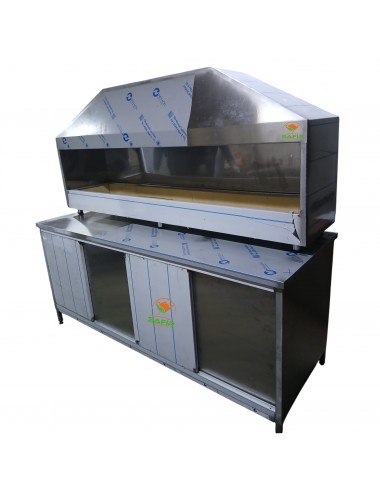 SAFİR PASLANMAZ KROM TEZGAHLI OCAKBAŞI MANGALI IZGARA BARBEKÜ - 3 TARAFI KAPALI VE TEZGAHLI KÖFTE , BALIK VE KEBAP OCAĞI. SAFİR KEBAP OCAĞI.