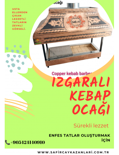 Izgaralı Açık Kasa Ocakbaşı - Mangalbaşı Bakır Köfte Ocağı - Mangal Kebap Ocağı, Mangal davlumbaz ızgara Açık Kasa Bakır Ocakbaşı - Safir Kebap Ocağı