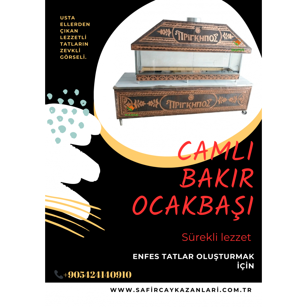 TEZGAHLI BAKIR OCAKBAŞI - CAMLI KASA OCAKBAŞI MANGAL BARBEKÜ IZGARA BBQ GRILL BAKIR KÖFTE OCAĞI KOMPLE SET - SAFİR OACAKBAŞI