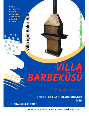 VİLLA TİPİ BAKIR BARBEKÜ OCAKBAŞI MANGAL IZGARA BBQ GRILL BARBECUE . BARBEKÜSÜZ VİLLA KALMASIN KAMPANYASI DAHİLİNDE. KÖMÜRLÜKLÜ VİLLA BARBEKÜSÜ. SAFİR BARBEKÜ .