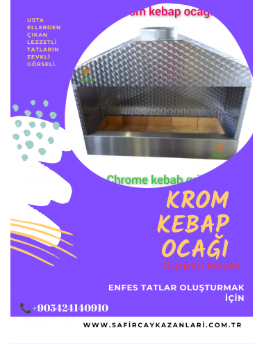 Safir Paslanmaz Krom Ocakbaşı Mangalı Izgara Barbekü – 3 Tarafı Kapalı Köfte, Balık ve Kebap Ocağı Barbekü Izgara