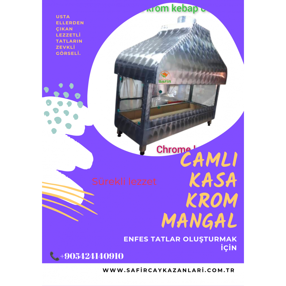 CAMLI KASA KROM PASLANMAZ KEBAP OCAĞI PASLANMAZ OCAKBAŞI MANGAL IZGARA -  3 TARAFI CAMLI KÖFTE KEBAP OCAĞI . Sizin için Üretiyoruz SAFİR ENDÜSTRİYEL.