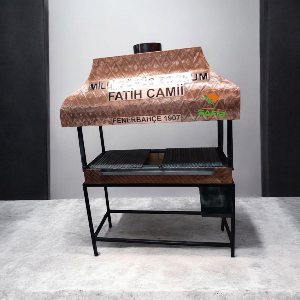 PROFİL AYAKLI ve ŞİŞLİK HAZNELİ CAMLI KASA BAKIR MANGAL OCAĞI BAKIR BARBEKÜ BAKIR MANGAL OCAKBAŞI MANGALBAŞI KÖFTE OCAĞI - CAMLI KASA BAKIR MANGAL OCAGI - SAFİR BARBEKÜ