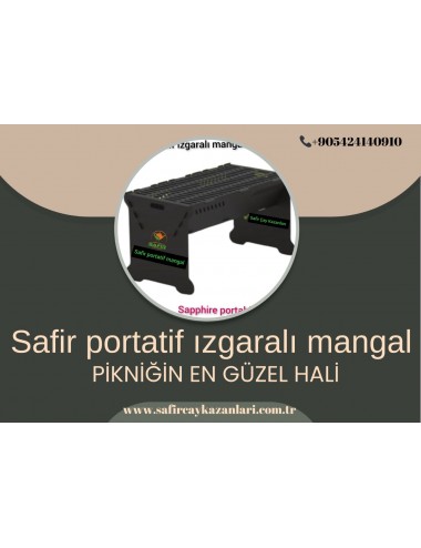 SAFİR PORTATİF MANGAL ATEŞ ÇUKURU - SÖK TAK MANGAL - ÖZEL KROMAT SİYAH ELEKTROSTATİK BOYALI SAFİR PORTATİF PİKNİK MANGALI