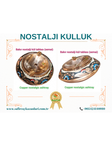 SAFİR NOSTALJİ BAKIR KÜLLÜK ÖZEL İGNELİ HİCİVLİ  BAKIR KÜL TABAĞI 2 SET SET NOSTALJİ BAKIR KÜLLÜK