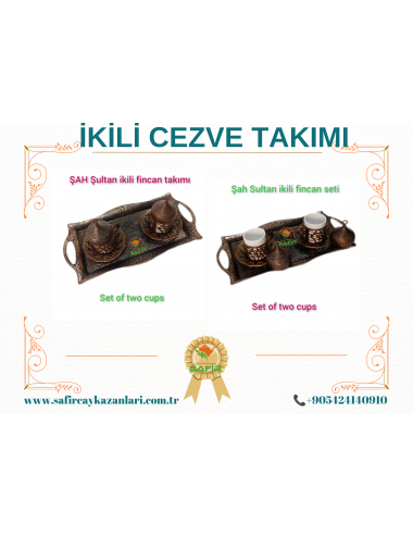 ŞAH SULTAN KAHVE FİNCAN TAKIMI 2 KİŞİLİK KAHVE FİNCAN TAKIMI SETİ