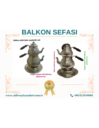 SAFİR BALKON SEFASI BAKIR ÇAYDANLIK SETİ KALAYLI BAKIR BALKON SEFASI BAKIR ÇAYDANLIK BALKON SEFALI