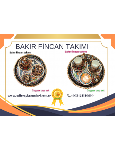 SAFİR BAKIR KAHVE FİNCAN TAKIMI 2 KİŞİLİK BAKIR KAHVE FİNCAN SETİ SİYAH HİCİVLİ BAKIR KAHVELİK