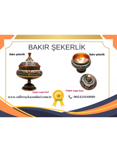 SAFİR HİCİVLİ BAKIR ŞEKERLİK BAKIR ŞEKERDANLIK BAKIR LOKUMLUK ORTA BOY ŞEKERLİK . ÖZEL İĞNELİ RENKLENDİRME BAKIR ŞEKERLİK.