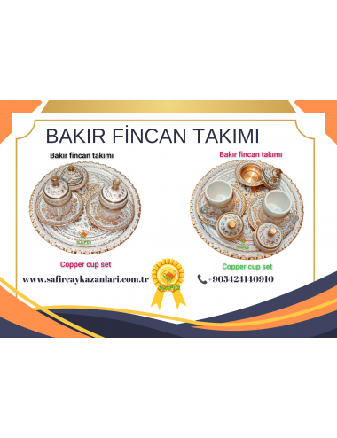 SAFİR BEYAZ BAKIR KAHVE FİNCAN TAKIMI 2 KİŞİLİK BAKIR KAHVE FİNCAN SETİ BEYAZ HİCİVLİ BAKIR KAHVELİK