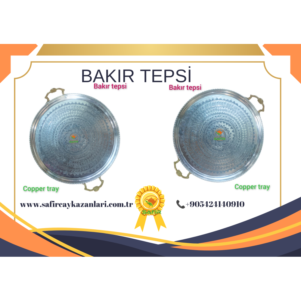 SAFİR BAKIR SİNİ BAKIR TEPSİ DÖVME TEPSİ ÖZEL EL İŞLEMESİ BAKIR TEPSİ 40 CM EBATLI BÜYÜK BOY TEPSİ BAKIR SİNİ
