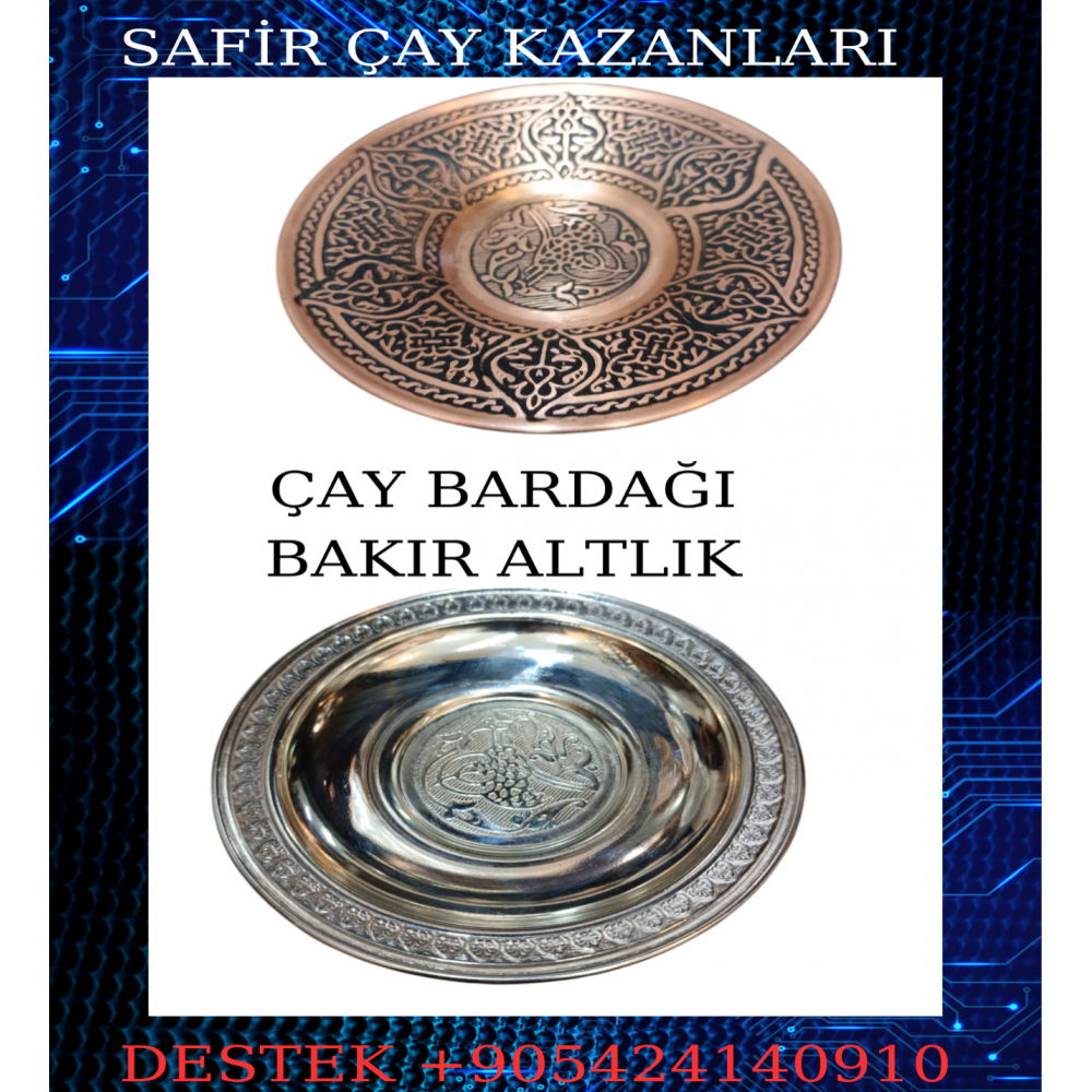 SAFİR BAKIR ÇAY BARDAĞI ALTLIK SETİ 6 ADETLİ ZET ÖZEL DÖVME SARI BAKIR ÇAY BARDAĞI ALTLIĞI ANTİK BAKIR BAKIR ALTLIK SETİ.