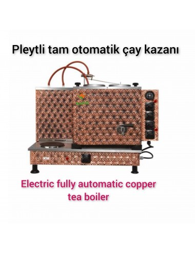2 Demlikli Bakır Tam Otomatik Çay Kazanı Elektrikli ve tüplü Çay Semaveri Klasik Model Osmanlı Eskitme Tipi
