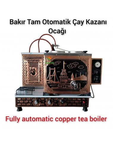 2 Demlikli Bakır Tam Otomatik Çay Kazanı Elektrikli ve Tüplü İstanbul Boğaziçi Model 