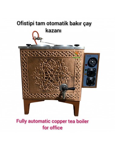 2 Demlikli Tam Otomatik Ofistipi Bakır Çay Kazanı Elektrikli Çay Makinesi Safir Model Süper Kampanya Osmanlı Eskitme Çay Kazanı