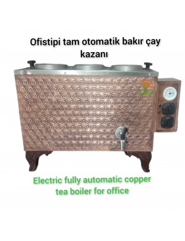 3 Demlikli Tam Otomatik ofistipi Bakır Çay Kazanı Elektrikli Ofistipi Klasik Model Süper Kampanya Osmanlı Eskitme Çay Kazanı