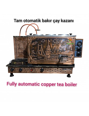3 Demlikli Tam Otomatik Bakır Çay Kazanı Elektrikli ve Tüplü Boğaziçi Model Süper Kampanya Osmanlı Eskitme Çay Kazanı