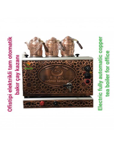 Kişiye özel Logolu 3 Demlikli Tam Otomatik ofistipi Bakır Çay Kazanı Elektrikli Ofistipi Süper Kampanya Osmanlı Eskitme Çay Kazanı
