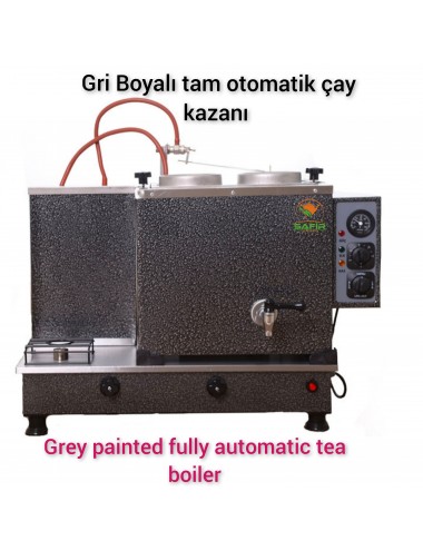 2 Demlikli Tam Otomatik Gümüş Gri Çay Kazanı Elektrikli ve Tüplü Gümüş Gri Model Süper Kampanya