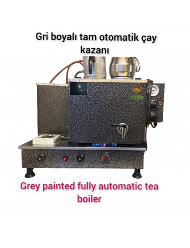 2 Demlikli Gümüş Gri çay ocağı  Ventilli ( Gaz Koku Algılama ve Kesme Sistemli) Gümüş Gri Çay Kazanı Elektrik + Doğalgazlı Gri  Çay Semaveri