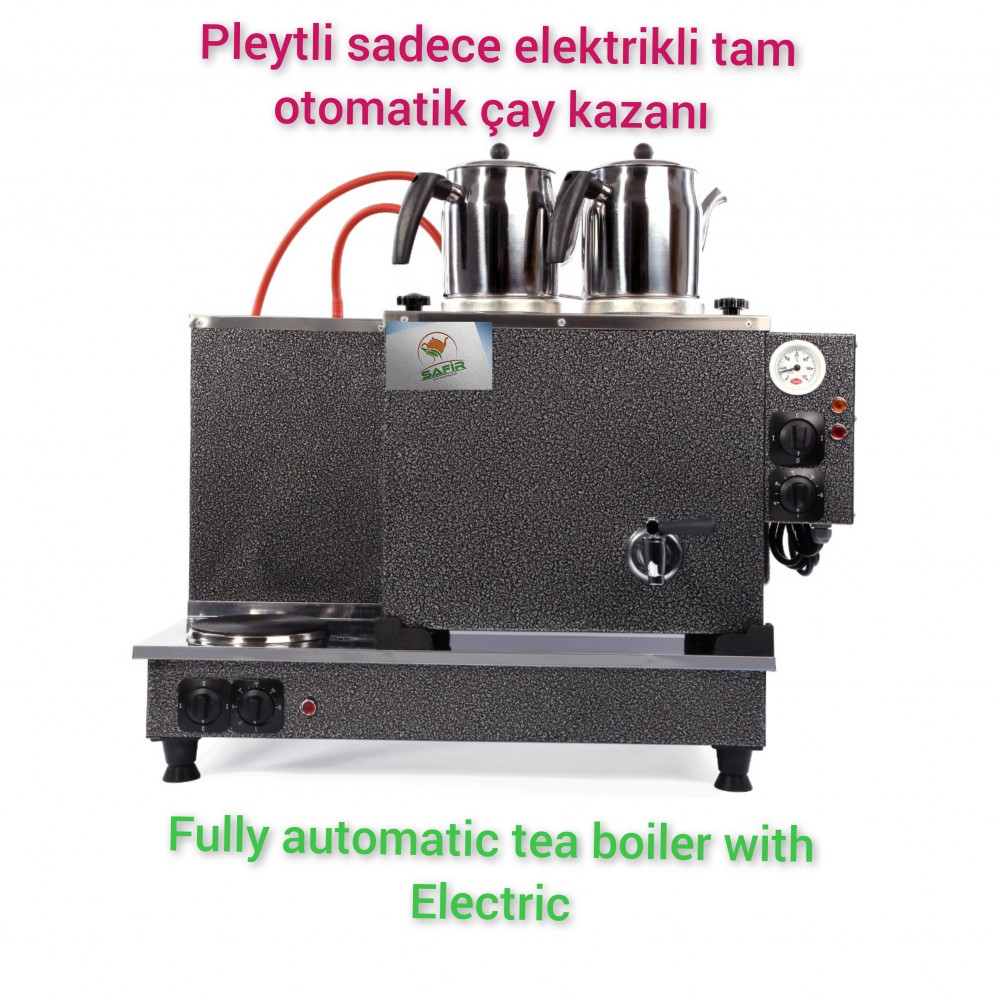 2 Demlikli Tam Otomatik Gümüş Gri Boyalı Çay Kazanı Elektrikli Pleytli Gri Model Süper Kampanya