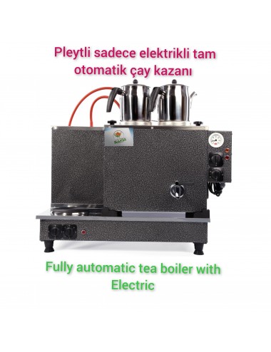 2 Demlikli Tam Otomatik Gümüş Gri Boyalı Çay Kazanı Elektrikli Pleytli Gri Model Süper Kampanya