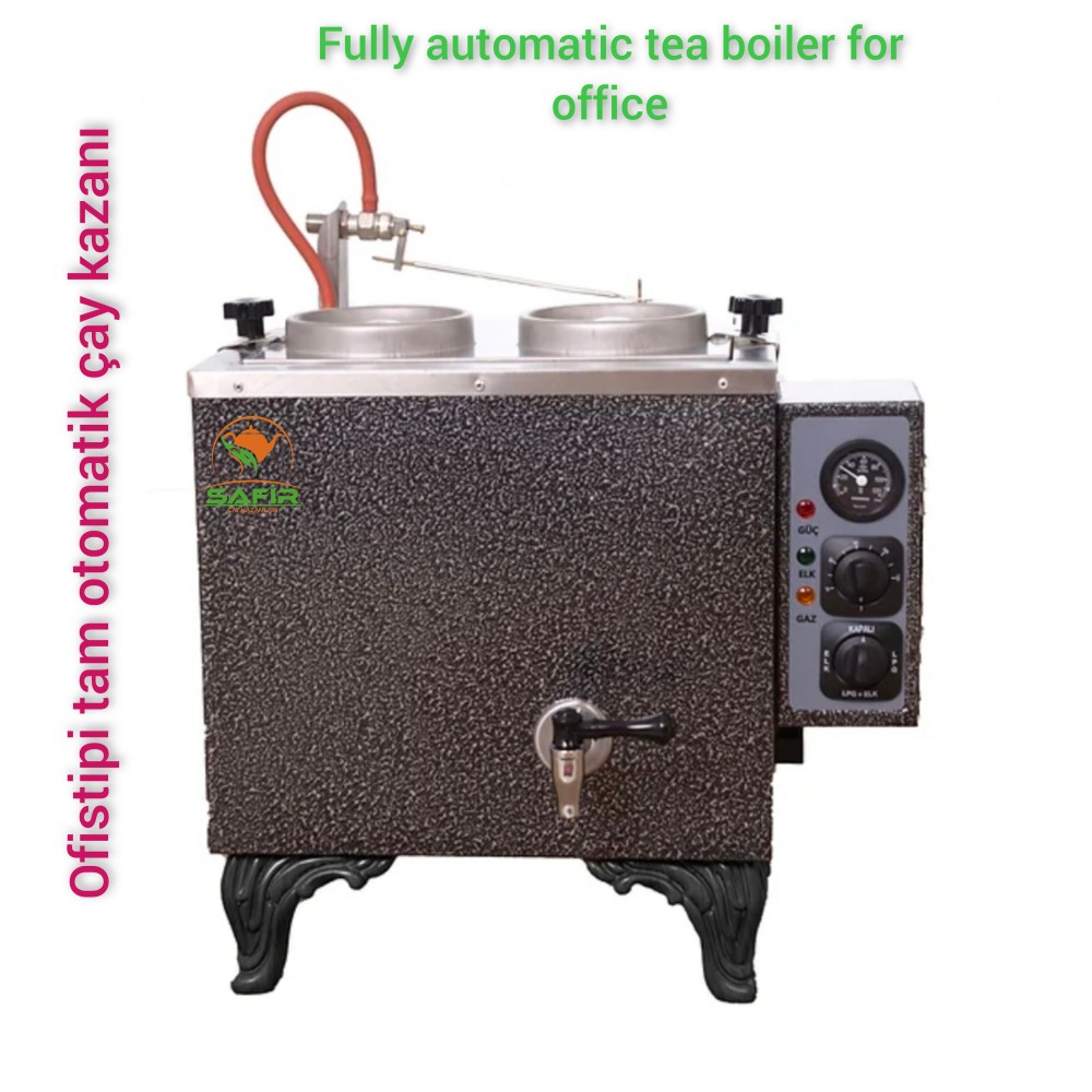 2 Demlikli Tam Otomatik ofistipi Gümüş Gri Çay Kazanı Elektrikli Ofistipi Gri Boyalı Model