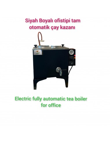 2 Demlikli Tam Otomatik ofistipi Kromat Siyah Çay Kazanı Elektrikli Ofistipi Siyah Boyalı Model