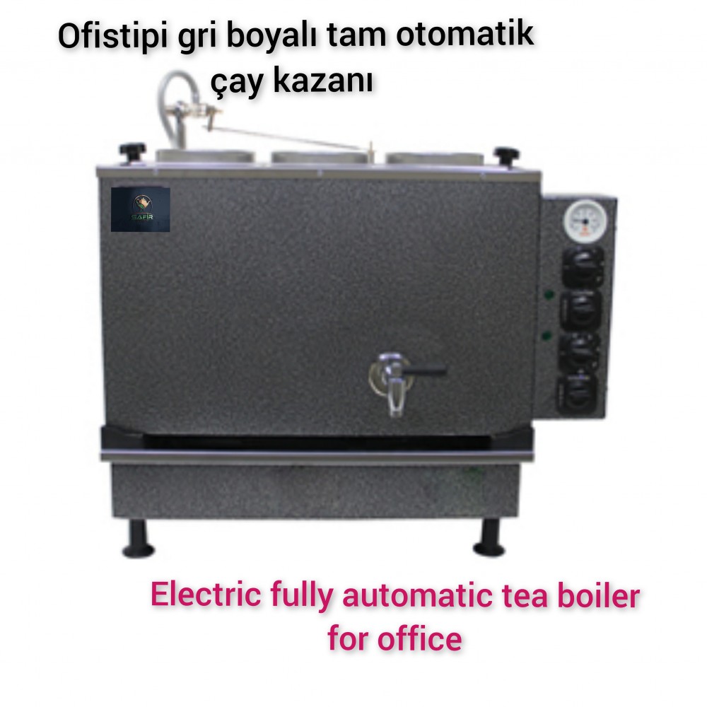3 Demlikli Tam Otomatik ofistipi Gümüş Gri Çay Kazanı Elektrikli Ofistipi Gri Boyalı Model