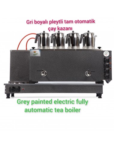 4 Demlikli Tam Otomatik Gümüş Gri Elektrostatik Çay Kazanı Elektrikli Pleytli Gümüş Gri Model Süper Kampanya