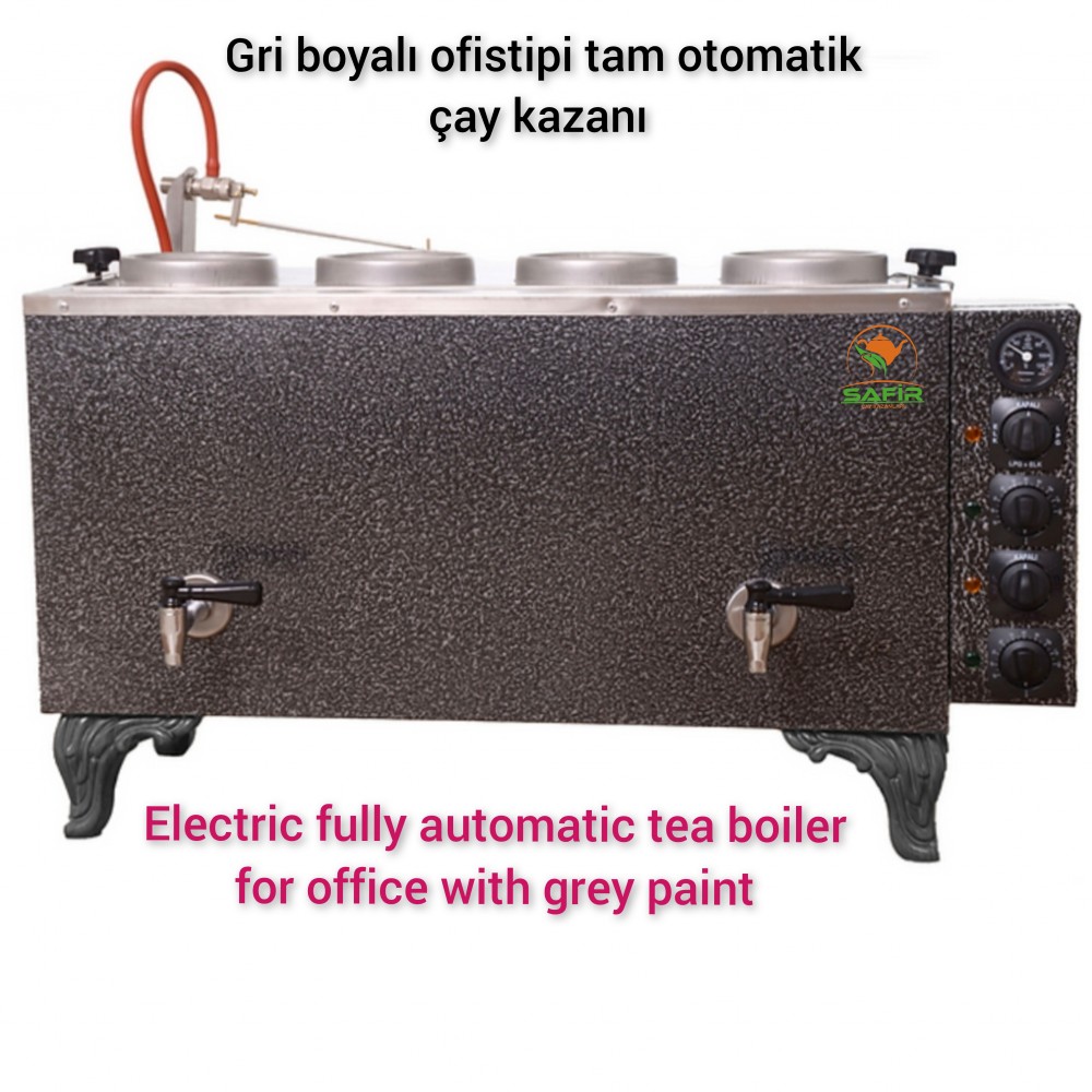 4 Demlikli Tam Otomatik Ofistipi Gümüş Gri Elektrostatik Boyalı Çay Kazanı Elektrikli Ofistipi Gümüş Gri Model Süper Kampanya 