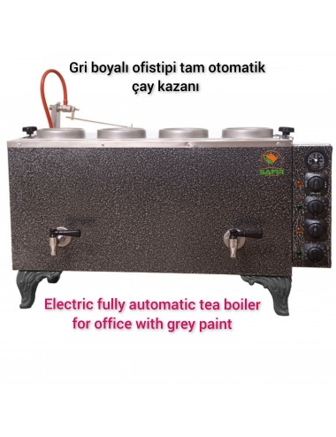4 Demlikli Tam Otomatik Ofistipi Gümüş Gri Elektrostatik Boyalı Çay Kazanı Elektrikli Ofistipi Gümüş Gri Model Süper Kampanya 
