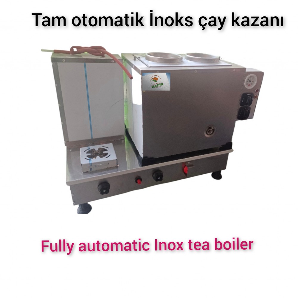 2 Demlikli Paslanmaz İnoks çay ocağı  elektrikli ve tüplü tam otomatik ets sistemli çay kazanı