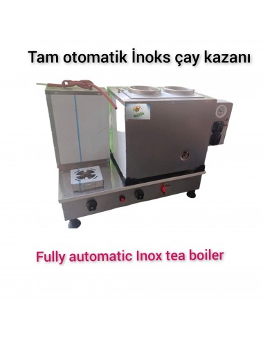 2 Demlikli Paslanmaz İnoks çay ocağı  elektrikli ve tüplü tam otomatik ets sistemli çay kazanı
