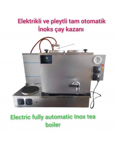 2 Demlikli Tam Otomatik Paslanmaz İnoks Çay Kazanı Elektrikli Pleytli İnox Model Süper Kampanya