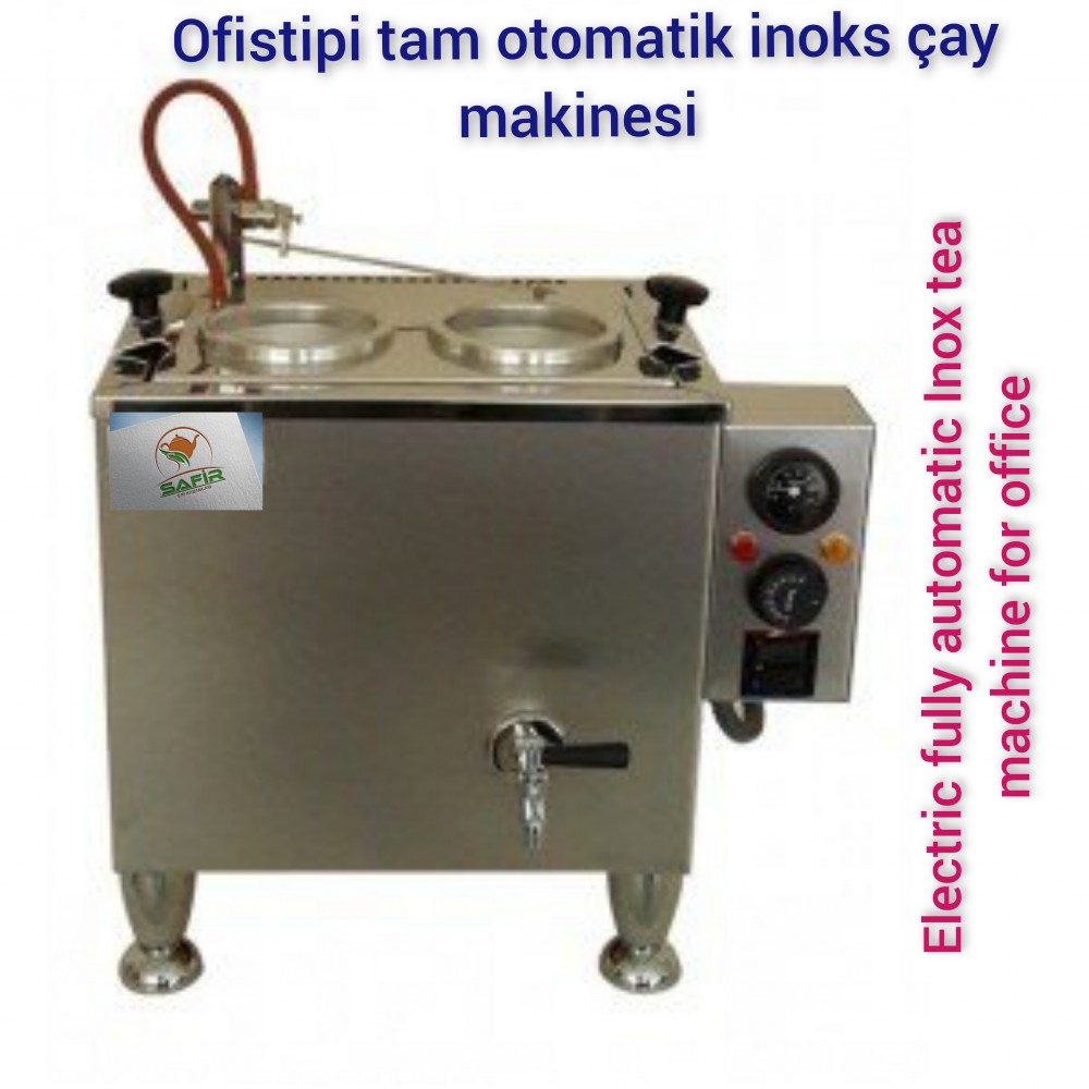 2 Demlikli Tam Otomatik Ofistipi Paslanmaz İnoks Çay Kazanı Elektrikli Ofistipi İnox Model