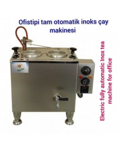 2 Demlikli Tam Otomatik Ofistipi Paslanmaz İnoks Çay Kazanı Elektrikli Ofistipi İnox Model