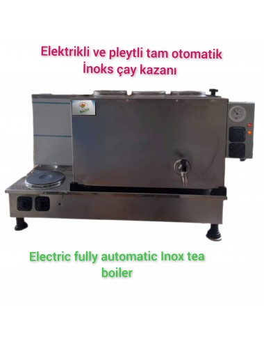 3 Demlikli Tam Otomatik Paslanmaz İnoks Çay Kazanı Elektrikli Pleytli İnox Model Süper Kampanya