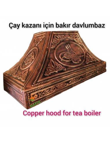 BAKIR DAVLUMBAZ ANTİK BAKIR DAVLUMBAZ 90 CM SAFİR OSMANLI TUĞRA MODEL ÇAY KAZANI İÇİN BAKIR DAVLUMBAZ