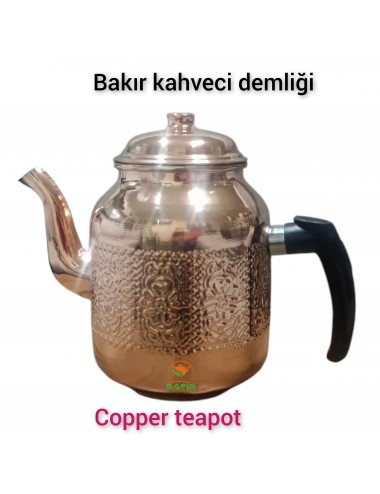 Bakır Kahveci Demliği, Çaydanlık Bakır kahveci demliği, Büyük Boy 3 numara çay kazanı için En İyi kalite bakır demlik bakır kahveci Çaydanlık.