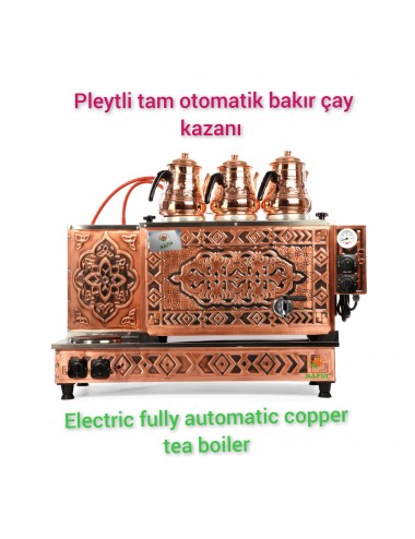 3 Demlikli Tam Otomatik Bakır Çay Kazanı Elektrikli Pleytli Klasik Model Süper Kampanya Osmanlı Eskitme Çay Kazanı