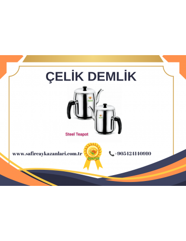 SAFİR KAHVECİ DEMLİĞİ PASLANMAZ ÇELİK 3 NUMARA BÜYÜK BOY KAHVECİ DEMLİĞİ ÇAY KAZANI ÇELİK KAHVECİ DEMLİĞİ 