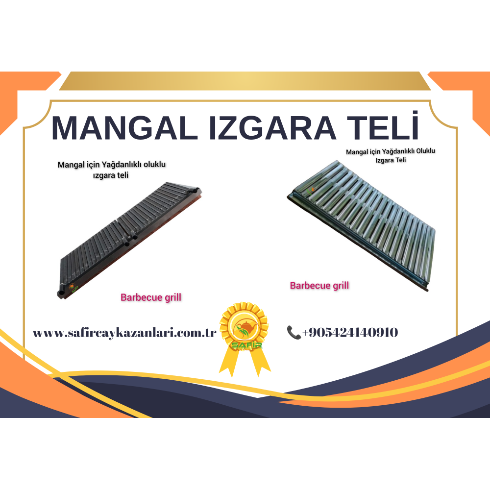 SAFİR IZGARA TELİ  PASLANMAZ YAĞDANLIKLI OLUKLU IZGARA TELİ MANGAL ET IZGARASI OCAKBAŞI IZGARASI 50*45 EBATLI YAĞDANLIKLI OLUKLU PASLANMAZ IZGARA TELİ