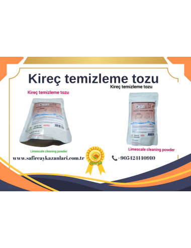 SAFİR KAZAN TEMİZLEME TOZU ÇAY KAZANI KİREÇ TEMİZLEME TOZU CLEANMIX ORGANİK KİREÇ TEMİZLEME İLACI 500 GR 1 PAKET