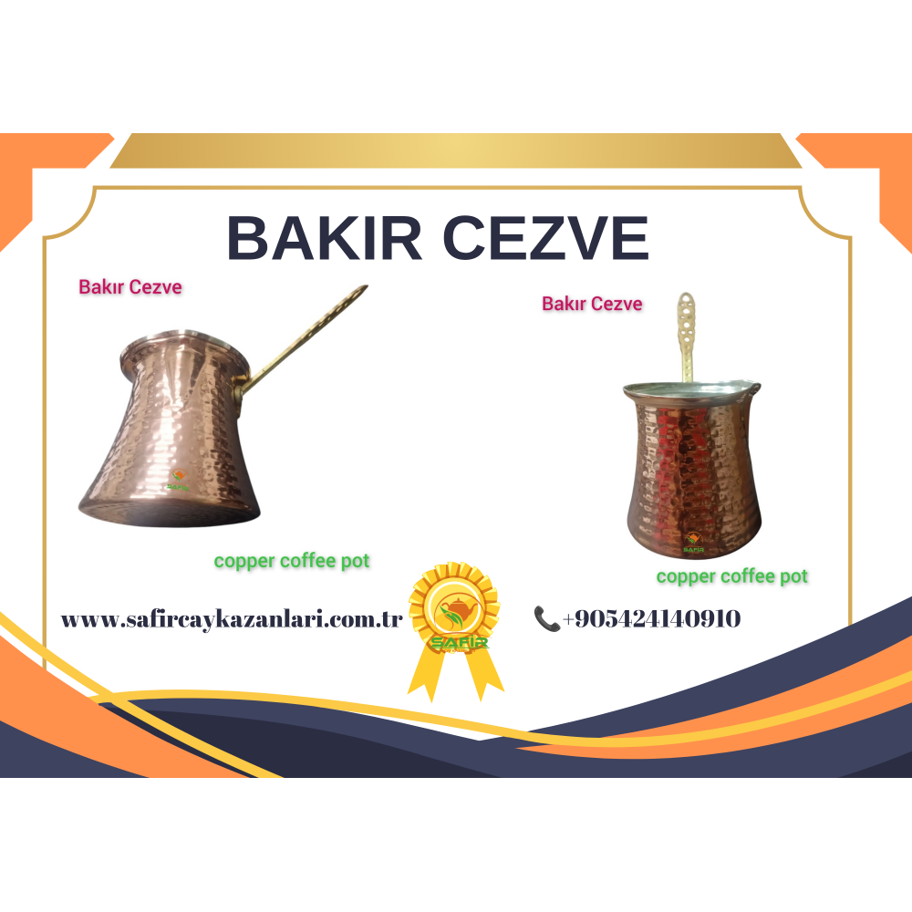 SAFİR CEZVE BAKIR CEZVE TÜRK KAHVESİ BAKIR CEZVESİ 3-4 FİNCANLIK BAKIR CEZVE