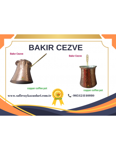 SAFİR CEZVE BAKIR CEZVE TÜRK KAHVESİ BAKIR CEZVESİ 3-4 FİNCANLIK BAKIR CEZVE
