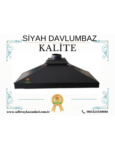 STATİK BOYALI DAVLUMBAZ KROMAT SİYAH ELEKTROSTATİK DAVLUMBAZ 100 CM SAFİR KROMAT SİYAH MODEL ÇAY KAZANI İÇİN  KROMAT SİYAH DAVLUMBAZ